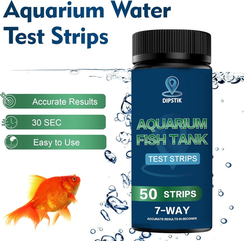 DIPSTIK Aquarium Test Strips, 7-Way Aquarium Test Kit for Freshwater Saltwater,50 Strips Quick and Accurate Fish Tank Pond Test Strips,Test Nitrate, Nitrite, Chlorine,Hardness,Alkalinity, Carbonate, Ph - Image 3